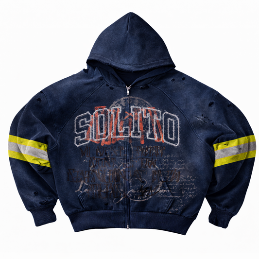 Navy Construction Zip Up